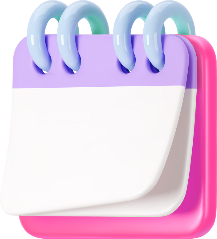 3d pink calendar icon